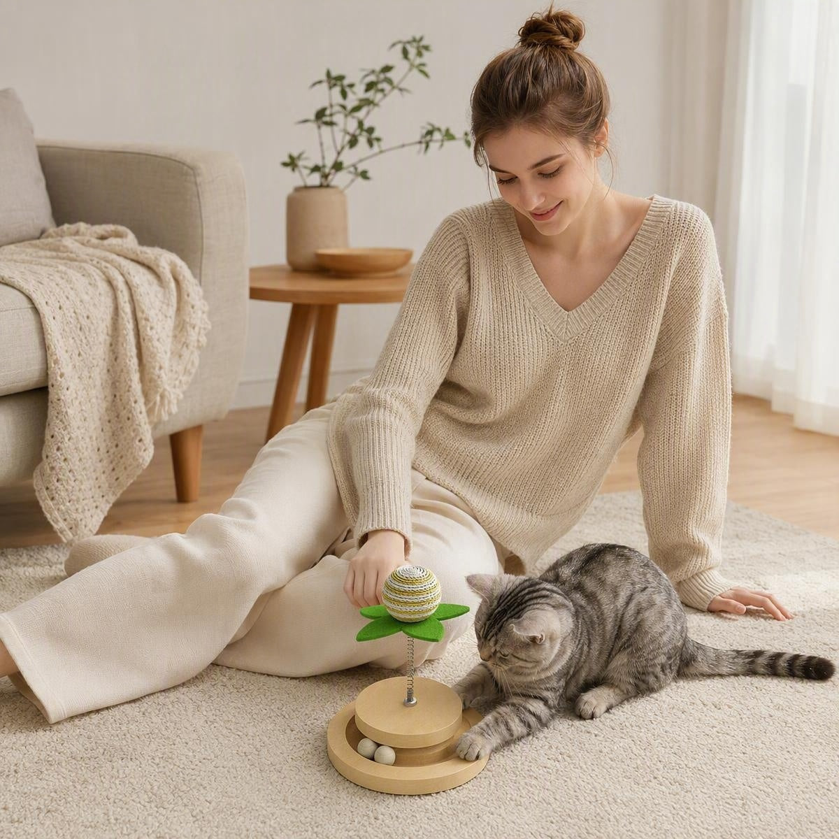 🐱 Igračka za mačke z praskalnikom – zabava in zaščita pohištva! ✨