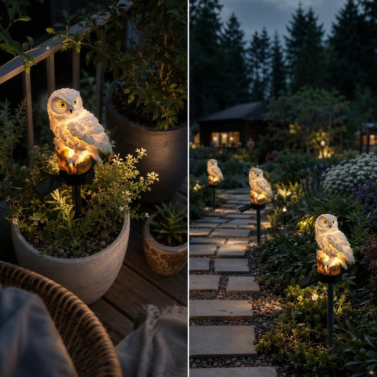 🦉 Solarne dekorativne luči za vrt – samodejno!