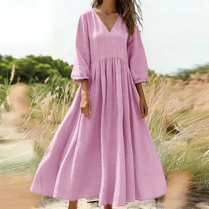👗 Maxi obleka z V-izrezom – eleganca in udobje! ✨