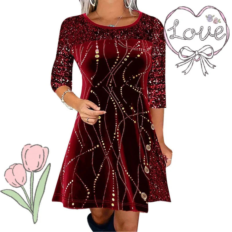 Elegantna obleka A-kroja z bleščicami - Shine