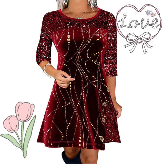 Elegantna obleka A-kroja z bleščicami - Shine