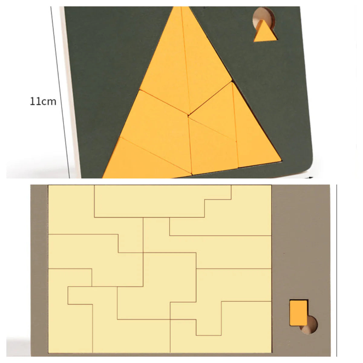 【🧩 Razvijajte miselne sposobnosti! Zabavni skupinski izzivi za vso družino!】Lesena tangram sestavljanka
