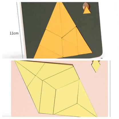 【🧩 Razvijajte miselne sposobnosti! Zabavni skupinski izzivi za vso družino!】Lesena tangram sestavljanka