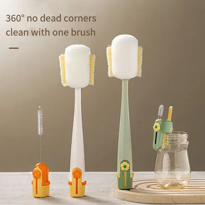 【🧽 360° čiščenje brez mrtvih kotov】Večnamenska ščetka za skodelice