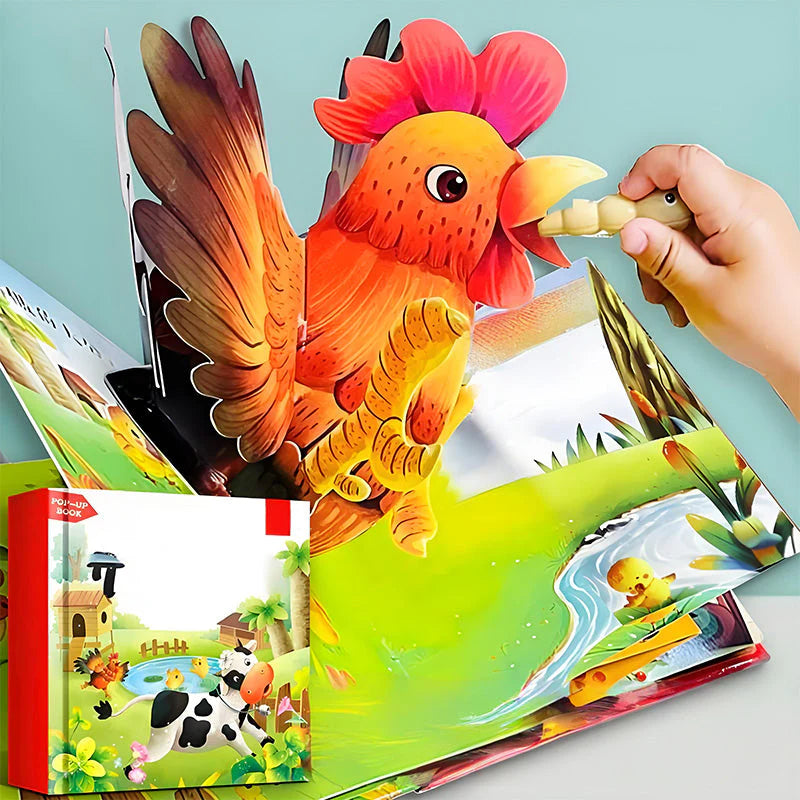 【🐉 3D prizori in žive ilustracije spodbujajo otroško domišljijo in radovednost!】Otroška knjiga s 3D živalmi