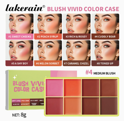 🌸 Paleta večbarvnih rdečil za lica – 8 odtenkov!