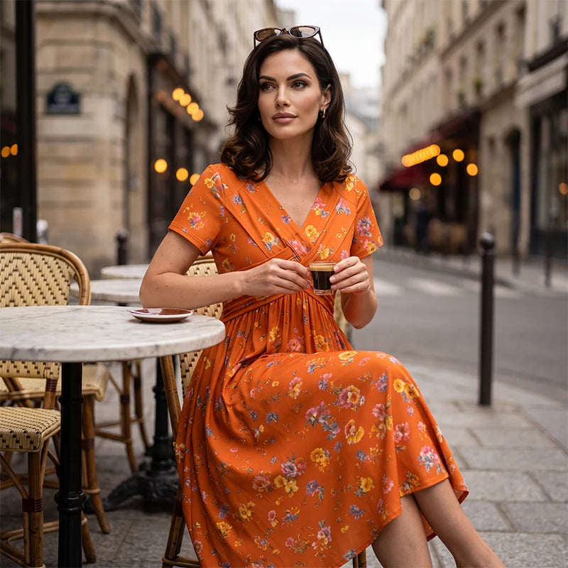 👗 Ženske obleke s cvetličnim potiskom in zavitnim pasom! ✨