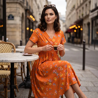 👗 Ženske obleke s cvetličnim potiskom in zavitnim pasom! ✨