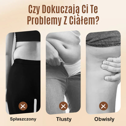 Ženski brezšiv komplet hlačk z visokim pasom