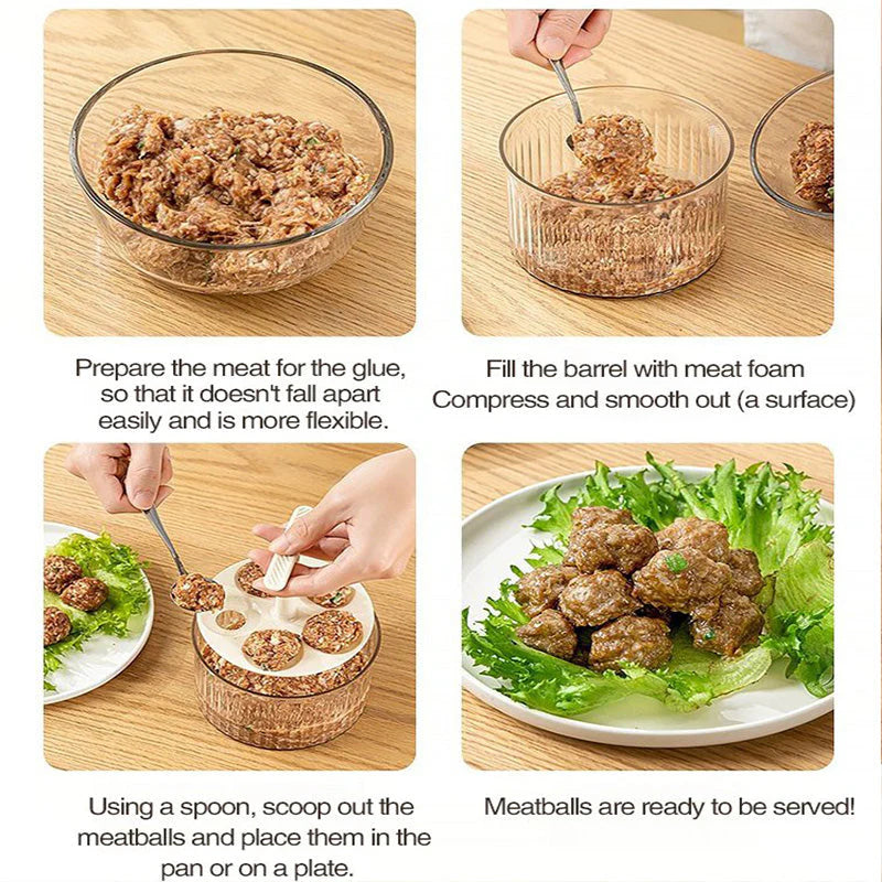 【🥩 Pripravite 5 popolnih mesnih kroglic z enim klikom】prosojni aparat za mesne kroglice