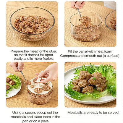 【🥩 Pripravite 5 popolnih mesnih kroglic z enim klikom】prosojni aparat za mesne kroglice