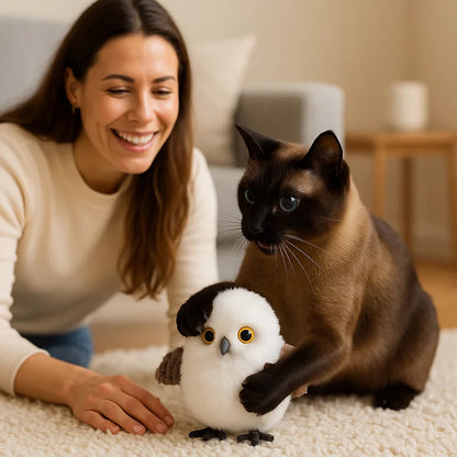 🐦 Plišasta simulacijska ptica – Realistični zvoki + Gibanje + Vadba za mačke! 🐱