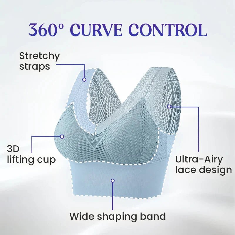 【1+1 brezplačno】Čipkasta brezšivna zračna majica z V-izrezom