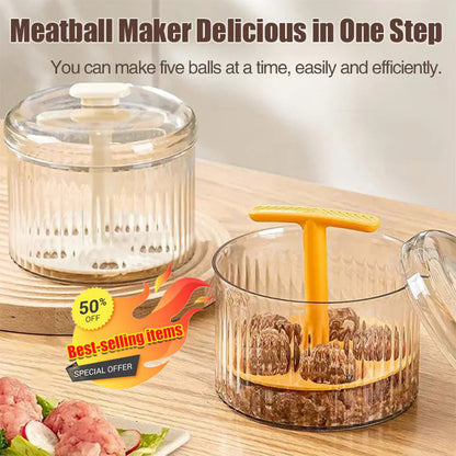 【🥩 Pripravite 5 popolnih mesnih kroglic z enim klikom】prosojni aparat za mesne kroglice