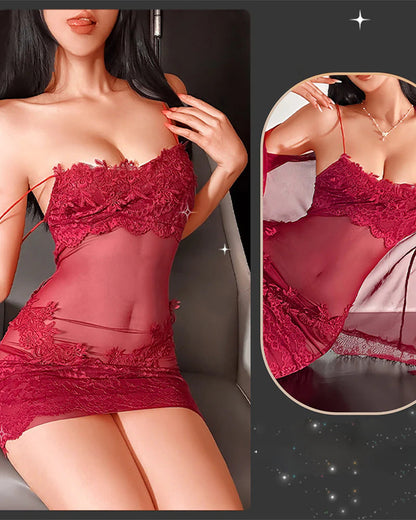 🌸 Ženski komplet pižame – Seksi slog + Mehka čipka + Vsesestavljen! ✨