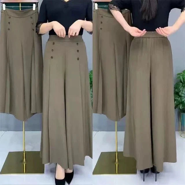 👖 Udobne široke hlače z naborki – Brez likanja, vedno elegantne!  🌿