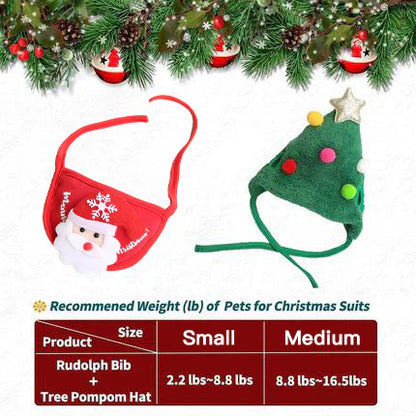 【🎄 Naj bo vaš ljubljenček v središču pozornosti v teh prazničnih časih!】Śliczne świąteczne stroje i dekoracje dla zwierząt domowych