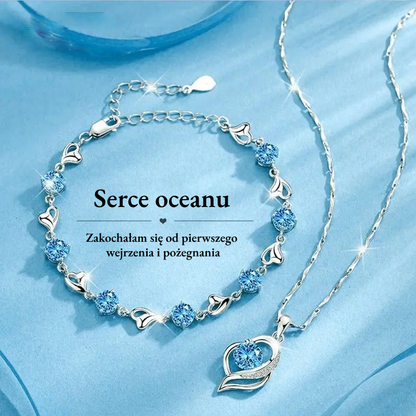 💌 Darilni Komplet Srce Oceana – Ogrlica + Zapestnica Za Ljubezen! 🌊