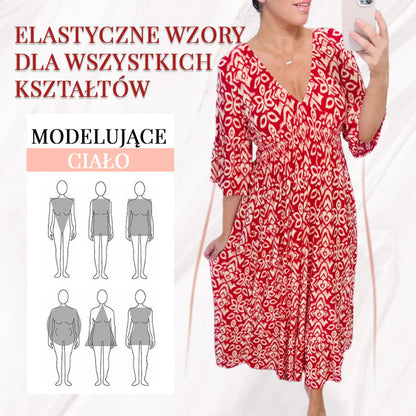 ✨Nova cvetlična obleka z V-izrezom za prosti čas