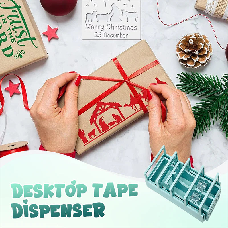 🔥Večfunkcijski podajalnik lepilnega traku - 18-segmentni sistem za hitro rezanje in organizator, ki prihrani prostor