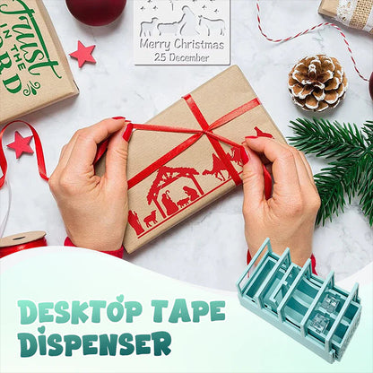 🔥Večfunkcijski podajalnik lepilnega traku - 18-segmentni sistem za hitro rezanje in organizator, ki prihrani prostor