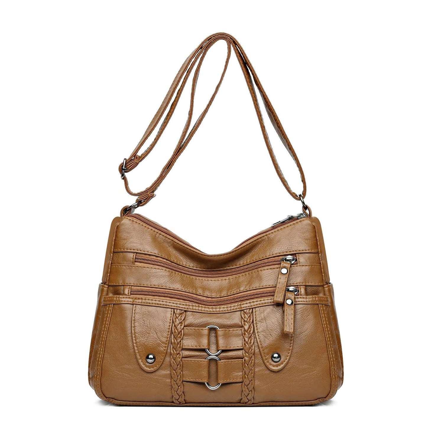 Dámska taška z mäkkého koženého materiálu 2026, nová, jednoduchá a štýlová, univerzálna taška s veľkým objemom, na rameno a cez rameno