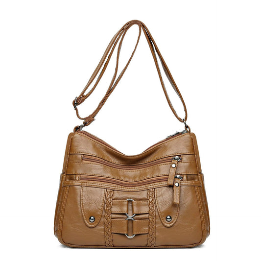 Dámska taška z mäkkého koženého materiálu 2026, nová, jednoduchá a štýlová, univerzálna taška s veľkým objemom, na rameno a cez rameno