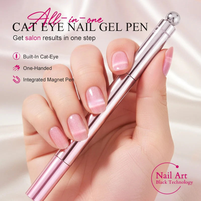 🛍️ 2-v-1 Cat Eye Nail Art Pen – Salon kakovost doma, brez orodij! ✨ Prihrani čas & denar!