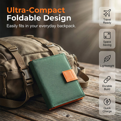 ☀️🧳 Összecsukható hordozható napelem USB-töltéssel – Túra és kemping kellék! ✨