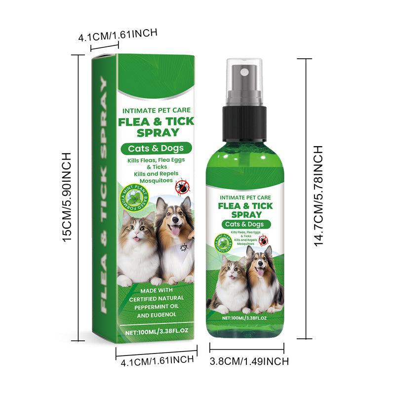 Természetes bolha- és kullancsriasztó spray kutyáknak és macskáknak