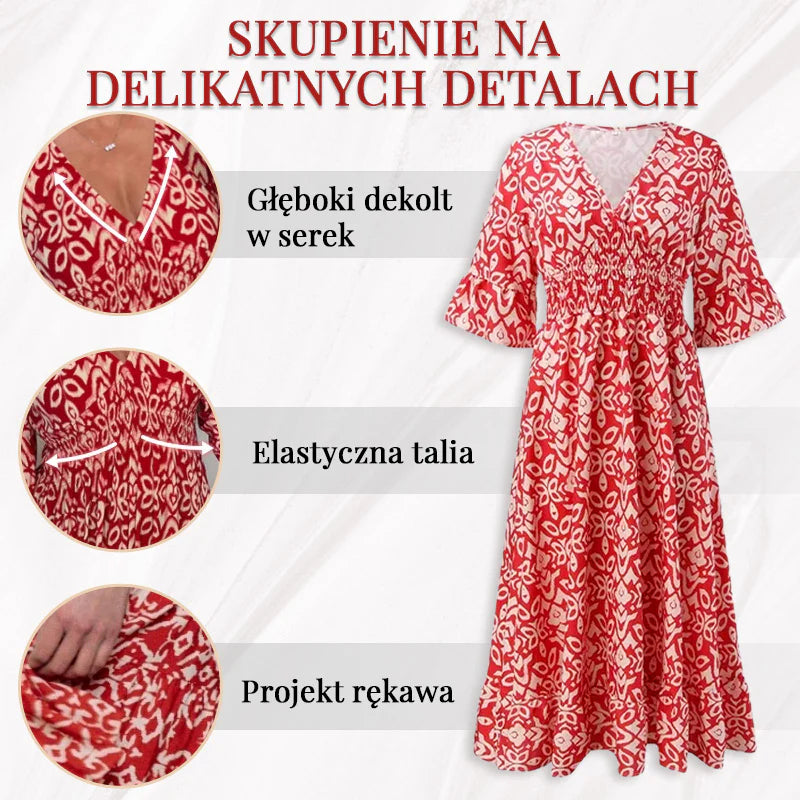 ✨Nova cvetlična obleka z V-izrezom za prosti čas