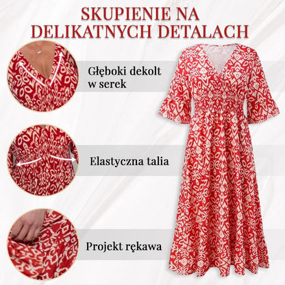 ✨Nova cvetlična obleka z V-izrezom za prosti čas