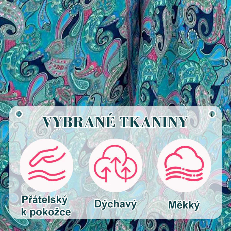 👖 Hlače z Etničnim Potiskom – Elastični Pas + Dychavi Material! ✨