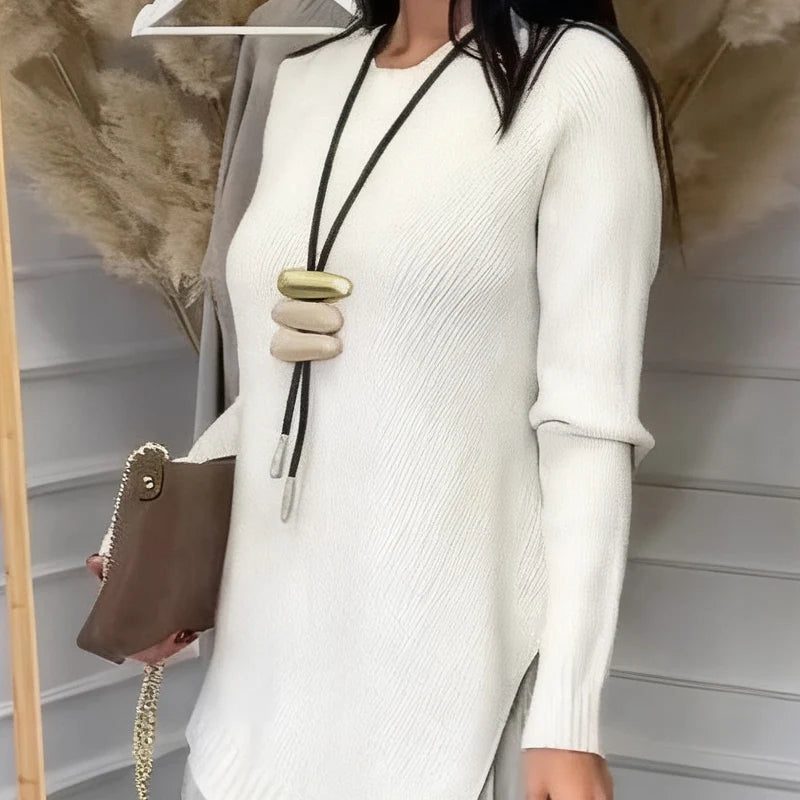 👑 Eleganten dvodelni komplet: Pulover + obleka za vsako priložnost