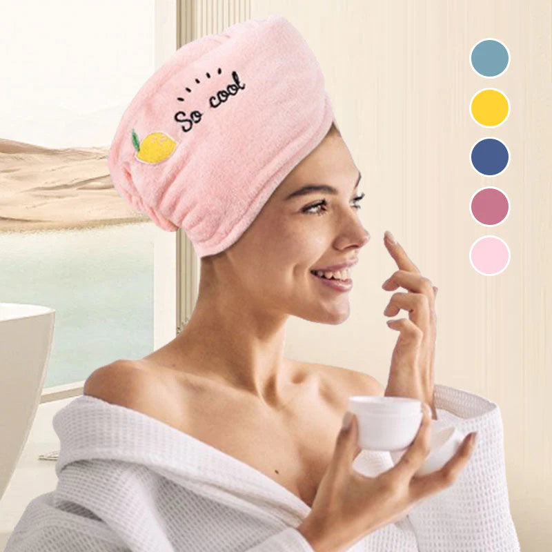 Hitro sušeča brisača za lase s turbanom