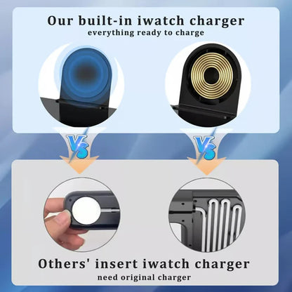 Brezžična polnilna postaja 4 v 1 za hitro polnjenje z uro