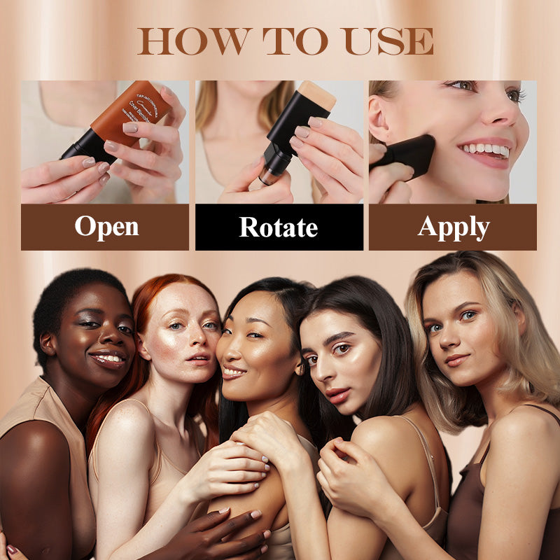 (🔥Kupite 1, dobite 1 gratis🔥)✨2025 Instant Concealing Foundation Stick z vgrajenim čopičem