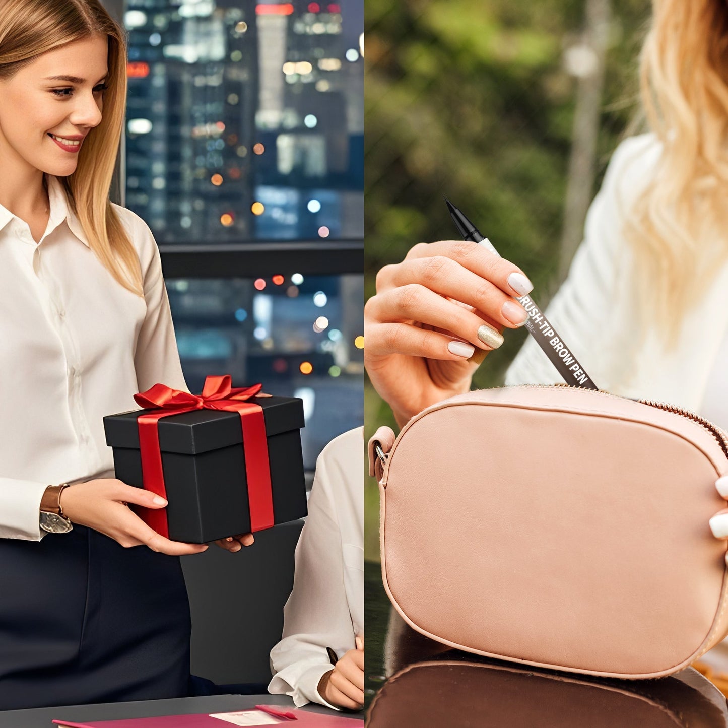 🤨2-v-1 svinčnik za obrvi z mikrooblikovanjem in brezplačnim kvadratnim čopičem（🔥Kupite 1 dobite 1 gratis🔥)