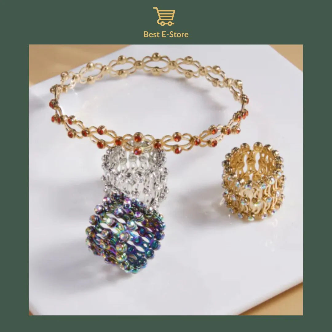 💍 2v1 Zapestnica + Prstan – Blešči CZ Diamanti + Nastavljiv Kroj! ✨