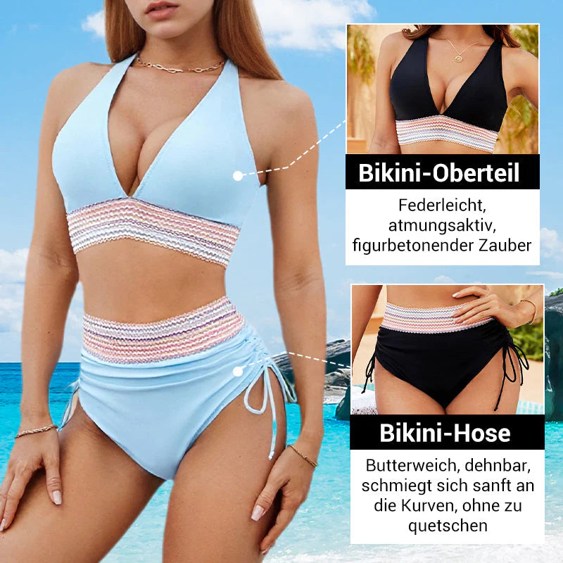 👙 Visoko krojen bikini z oporo za trebuh – Samozavest & stil na plaži! ✨
