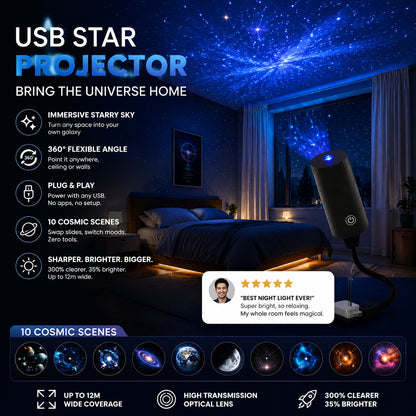 🌌 Varázsolja hálószobáját varázslatos galaxisgá! HD csillagvetítő a kikapcsolódáshoz