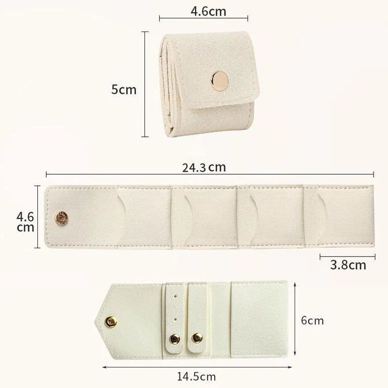 💎Zložljiv žametni organizator za nakit – kompakten, eleganten in potovalno prijazen dizajn z varnim zapiranjem na pritisk