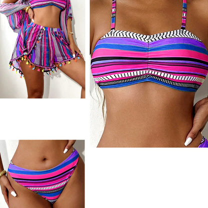 🌈 4-delni bikini, ki te spremeni v pravo plažno kraljico – samozavest in eleganca na plaži! 💥👑