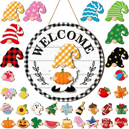 【🎄 Magnetna zasnova, enostavna namestitev, ustreza različnim potrebam po dekoraciji!】Lesena dekoracija za božično-nočne praznike