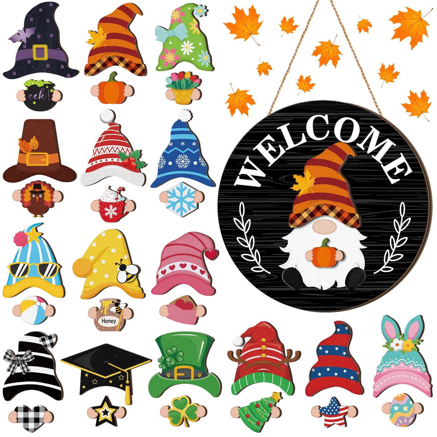 【🎄 Magnetna zasnova, enostavna namestitev, ustreza različnim potrebam po dekoraciji!】Lesena dekoracija za božično-nočne praznike