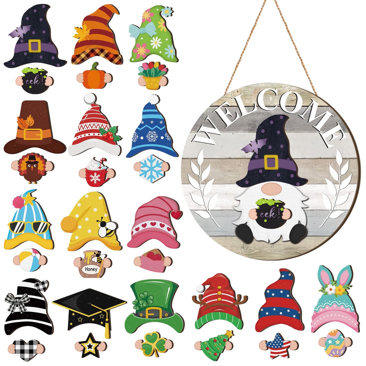 【🎄 Magnetna zasnova, enostavna namestitev, ustreza različnim potrebam po dekoraciji!】Lesena dekoracija za božično-nočne praznike