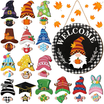 【🎄 Magnetna zasnova, enostavna namestitev, ustreza različnim potrebam po dekoraciji!】Lesena dekoracija za božično-nočne praznike