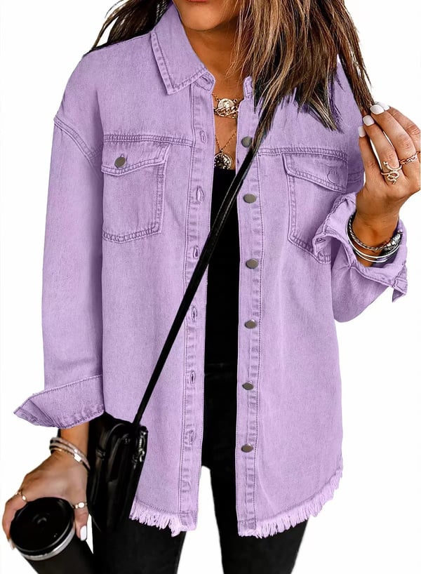 Ženska casual jeans jakna z gumbi