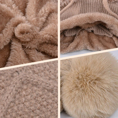 【❄️ Idealno za smučanje, potovanja ali vsakodnevno nošenje!】elegantna, debela pletena zimska kapa s toplim pokrivalom za obraz in šalom