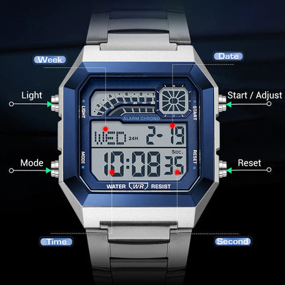 ⌚ Digitalna kvadratna unisex ura z osvetlitvijo – Jasno ponoči & odporna vsak dan! ✨